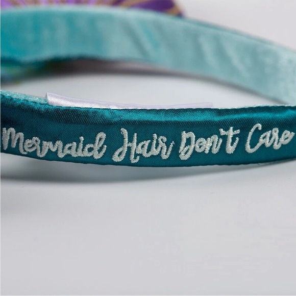 2⚡️'s/$55- Disney Parks Mermaid Ariel Purple Iridescent Minnie Ears HeadbandNWT - Picture 9 of 13